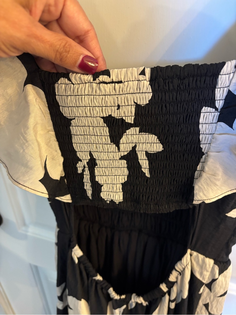 Anthropologie Black and White Floral Tiered Maxi Dress - Picture 7 of 12